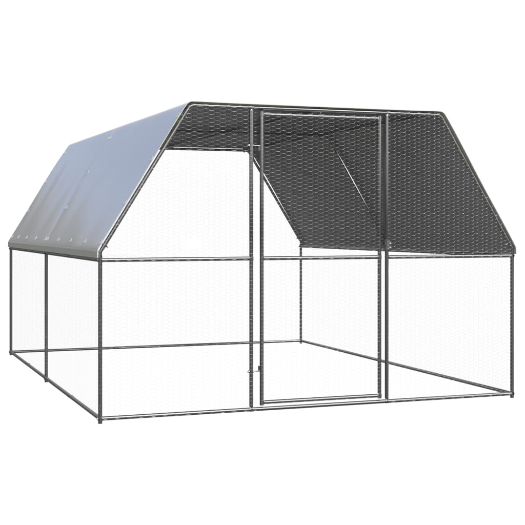 VidaXL Poulailler 3x4x2 m en acier galvanisé