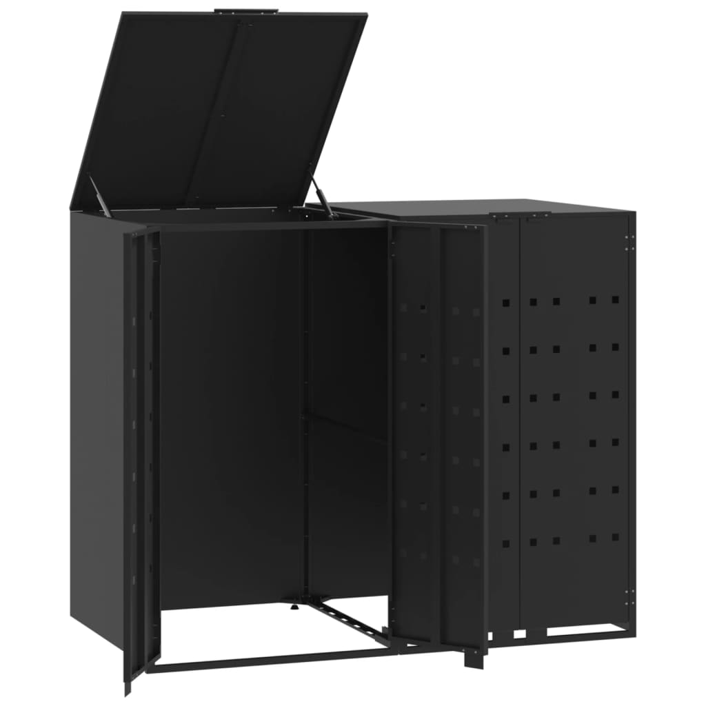 VidaXL Conteneur de stockage pour 2 conteneurs 138x79x117 cm acier noir