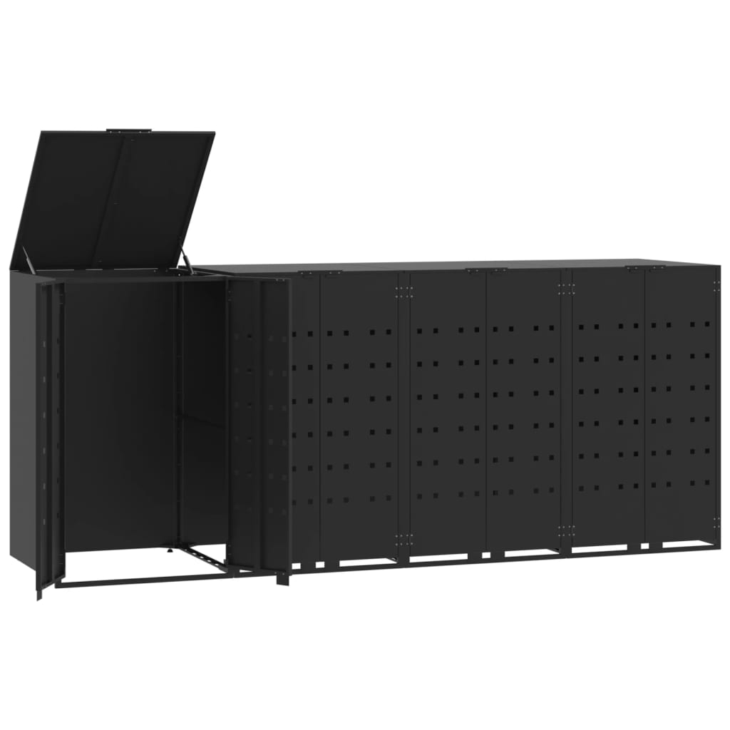 VidaXL Conteneur de stockage pour 4 conteneurs 276x79x117 cm acier noir