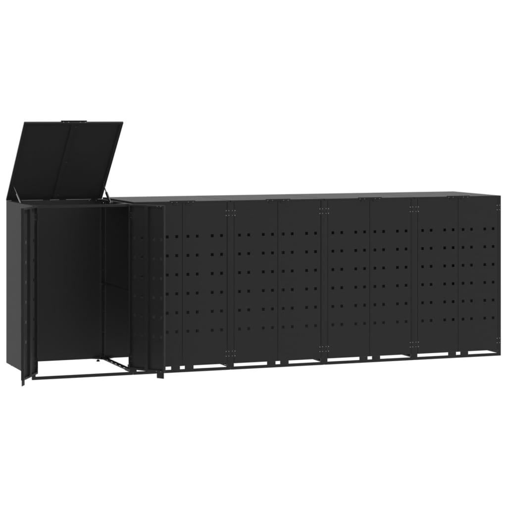 VidaXL Conteneur de stockage pour 5 conteneurs 345x79x117 cm acier noir