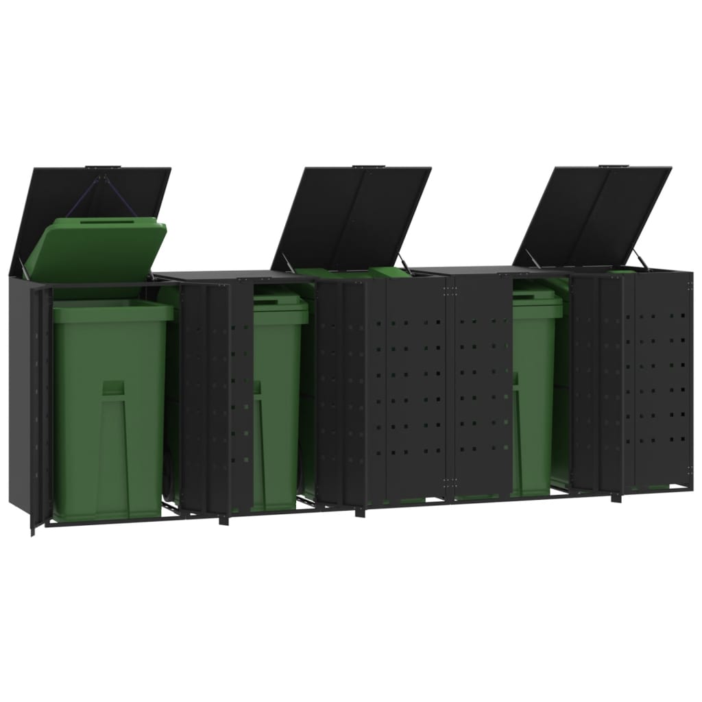 VidaXL Conteneur de stockage pour 5 conteneurs 345x79x117 cm acier noir