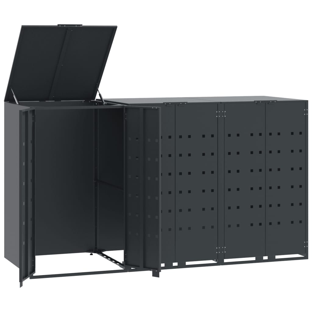 VidaXL Conteneur de stockage 3 conteneurs 207x79x117 cm acier anthracite