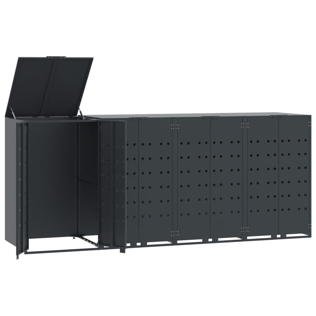 VidaXL Conteneur de stockage 4 conteneurs 276x79x117 cm acier anthracite