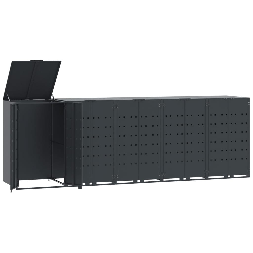 VidaXL Conteneur de stockage 5 conteneurs 345x79x117 cm acier anthracite