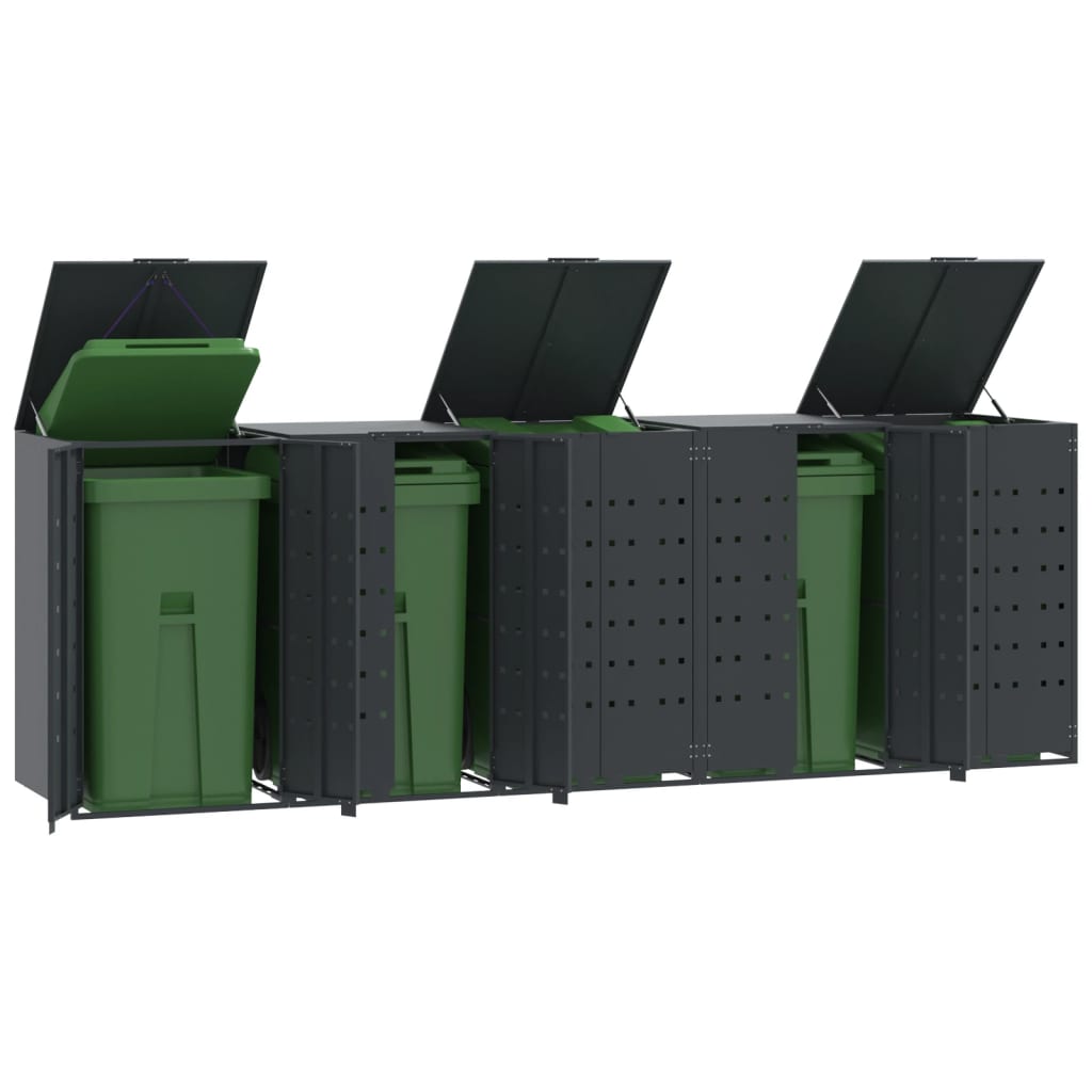 VidaXL Conteneur de stockage 5 conteneurs 345x79x117 cm acier anthracite