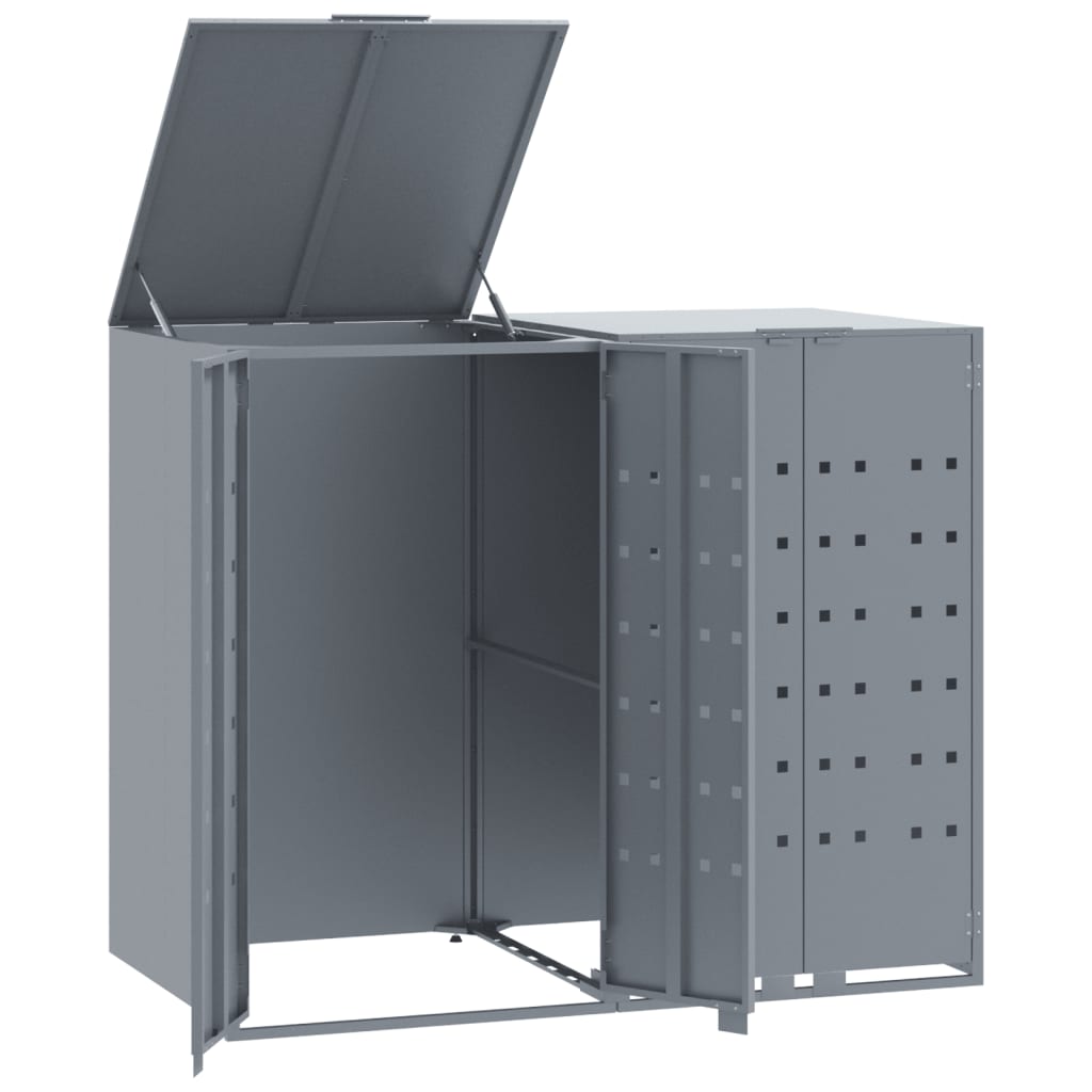 VidaXL Conteneur de stockage pour 2 conteneurs 138x79x117 cm acier gris