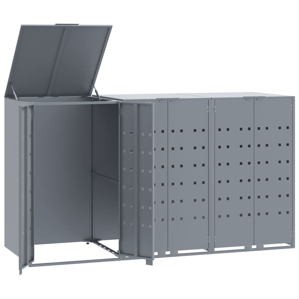 VidaXL Conteneur de stockage pour 3 conteneurs 207x79x117 cm acier gris