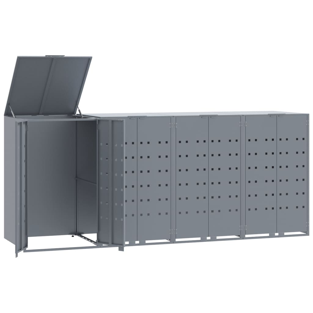 VidaXL Conteneur de stockage pour 4 conteneurs 276x79x117 cm acier gris