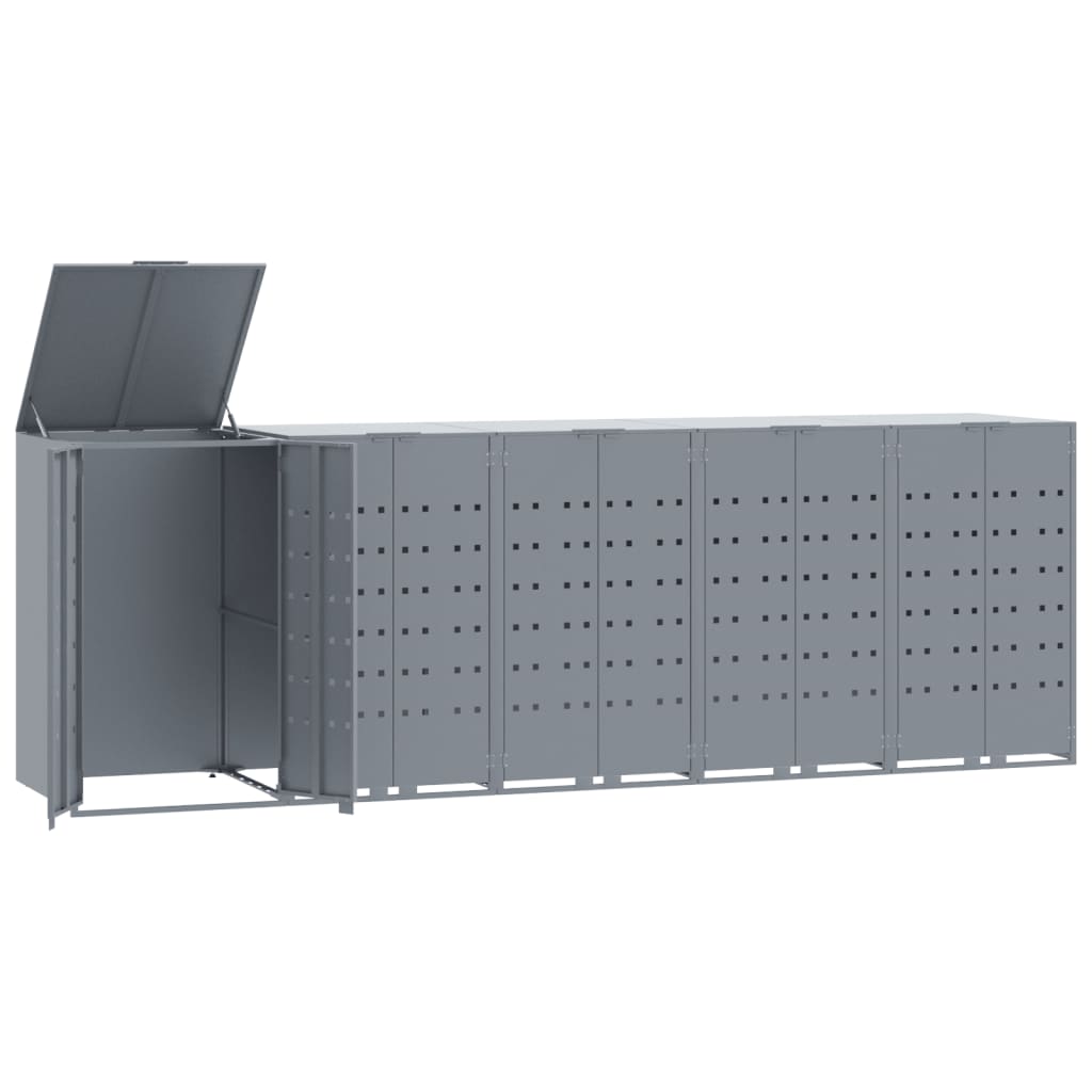 VidaXL Conteneur de stockage pour 5 conteneurs 345x79x117 cm acier gris