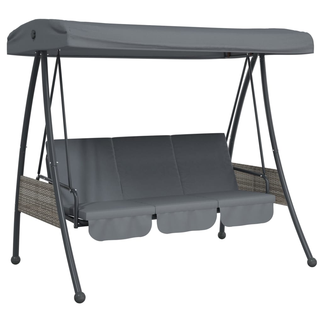 Banc balançoire Vidaxx avec auvent réglable en acier gris foncé