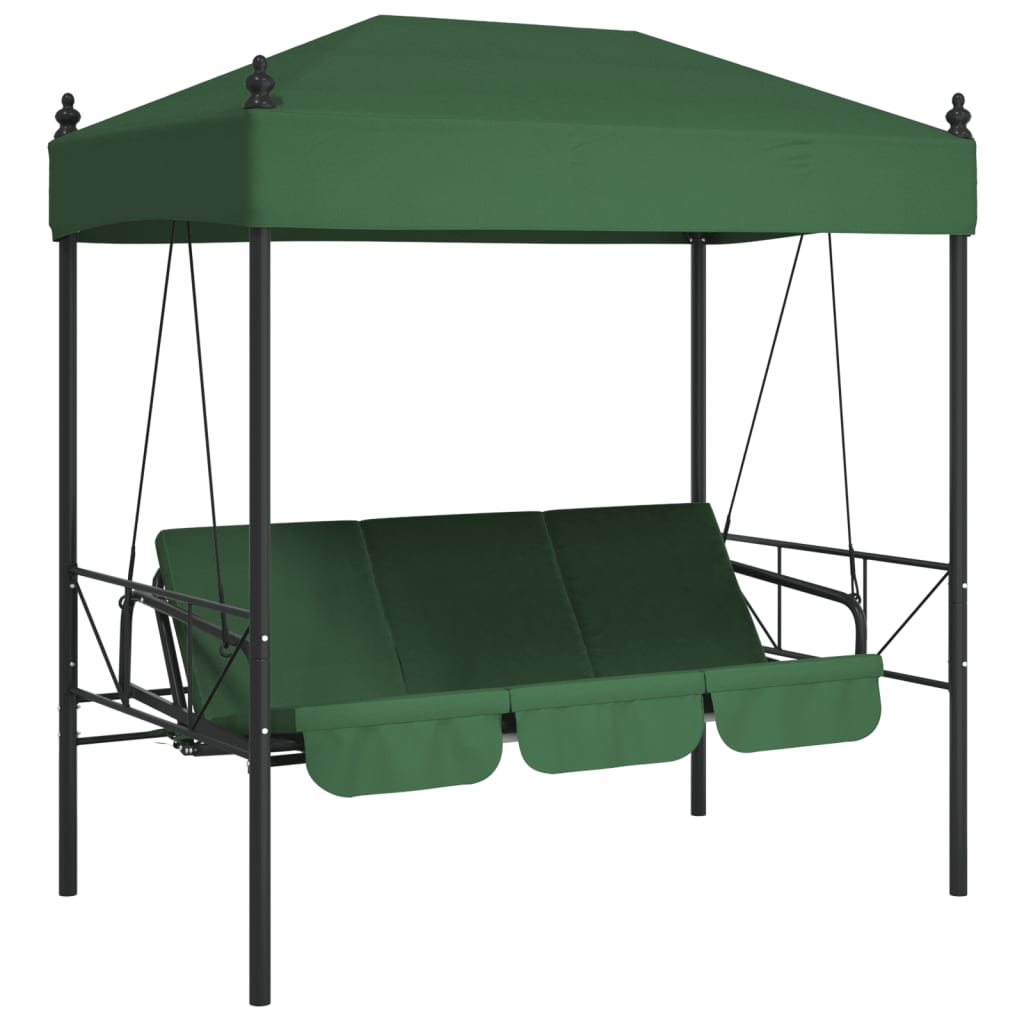 VidaXL Balancelle avec auvent acier vert