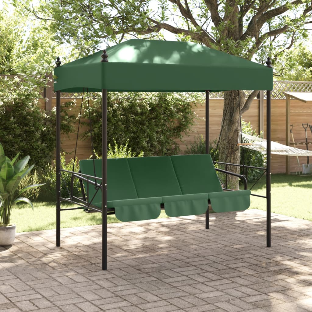 VidaXL Balancelle avec auvent acier vert