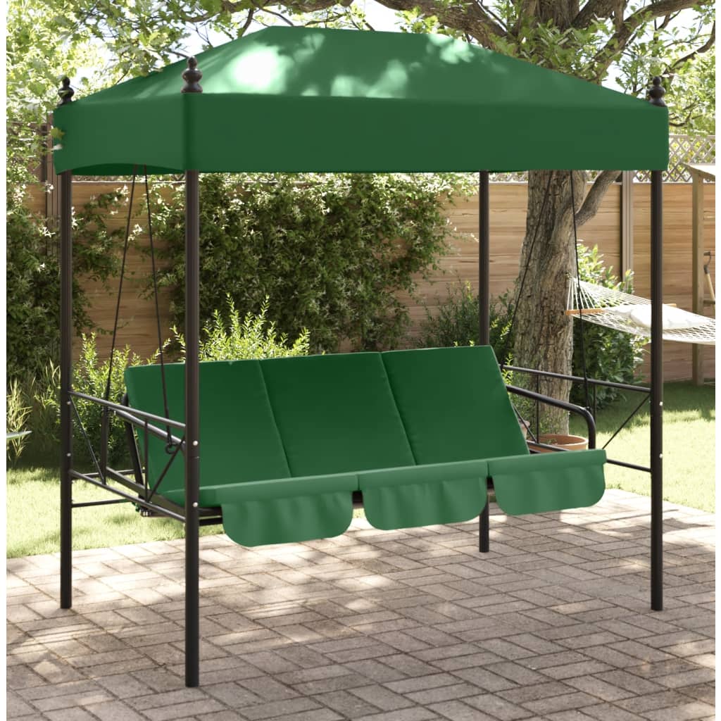 VidaXL Balancelle avec auvent acier vert