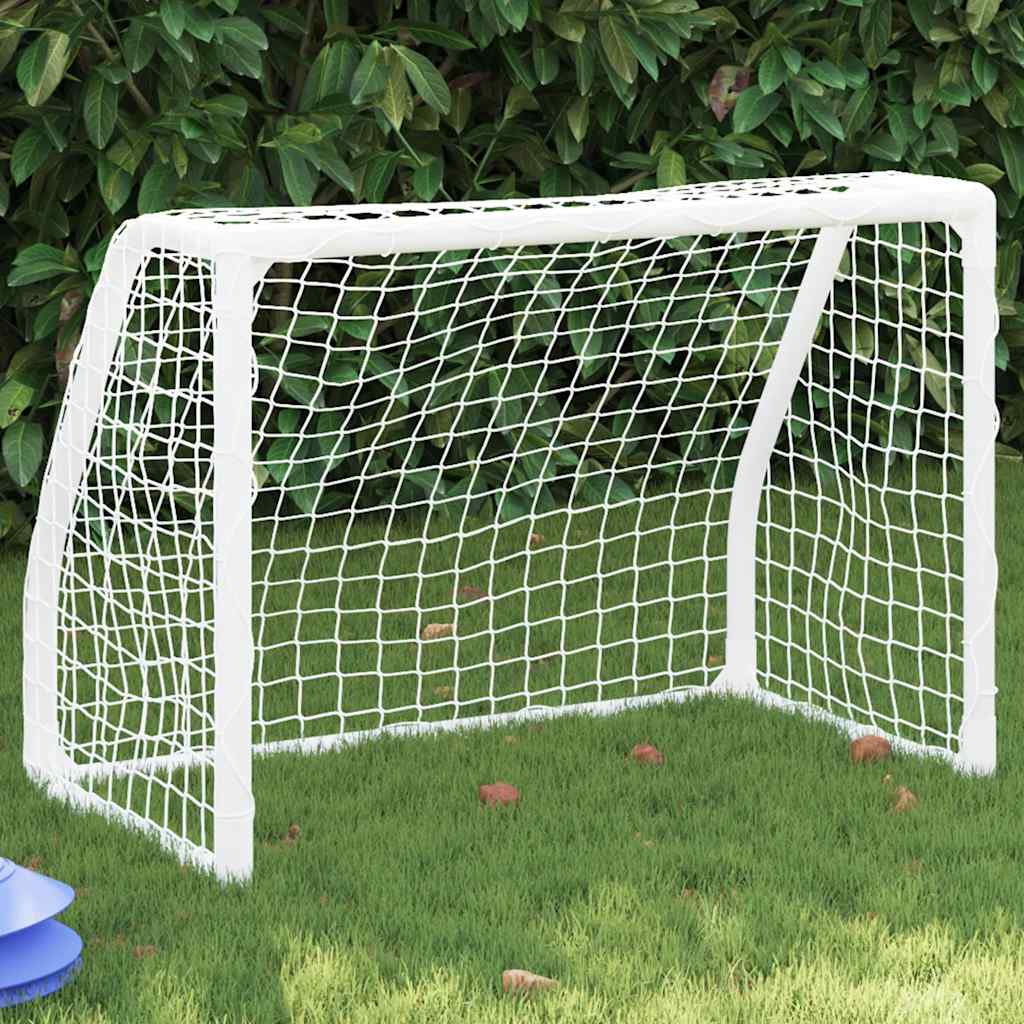 VidaXL buts de football pour enfants 2 pcs avec ballon 64x35x48 cm métal blanc