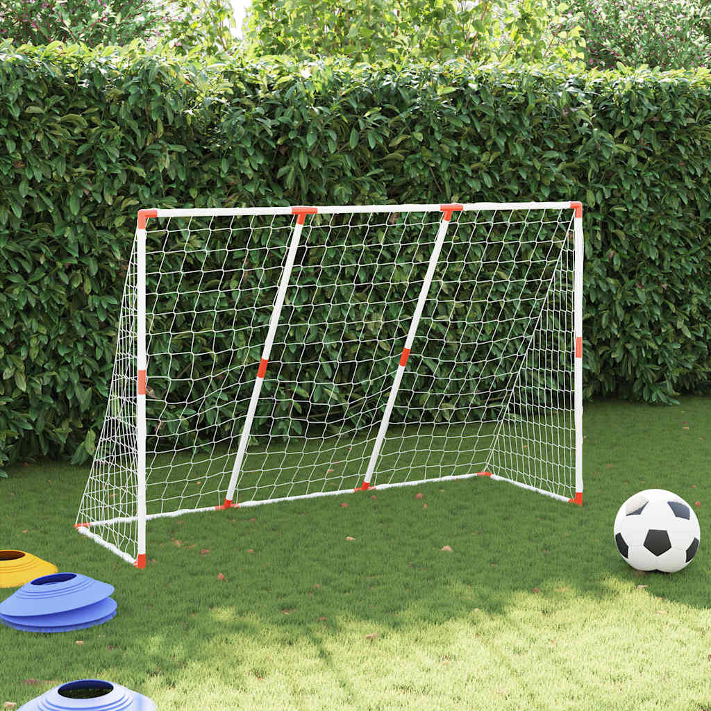 VidaXL but de football pour enfants avec ballons 2-en-1 184x64x124 cm blanc