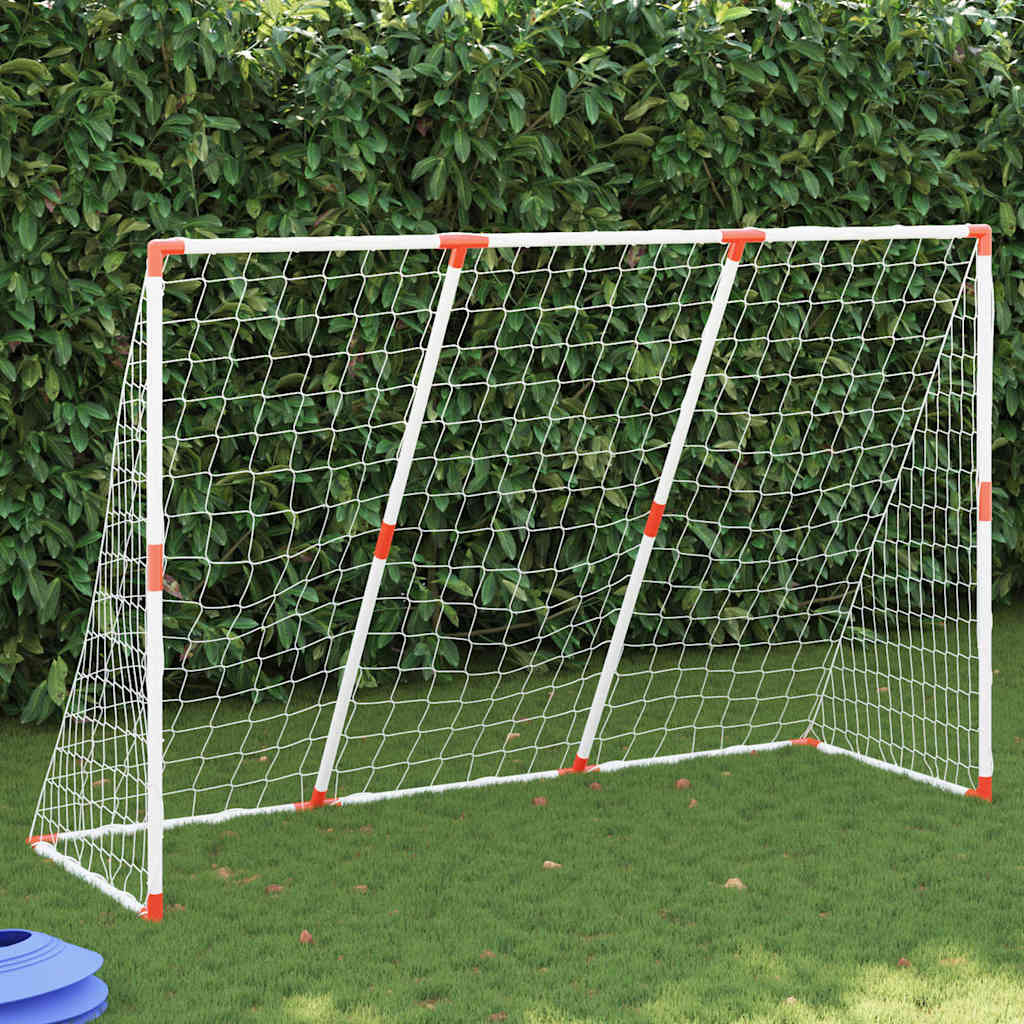 VidaXL but de football pour enfants avec ballons 2-en-1 184x64x124 cm blanc