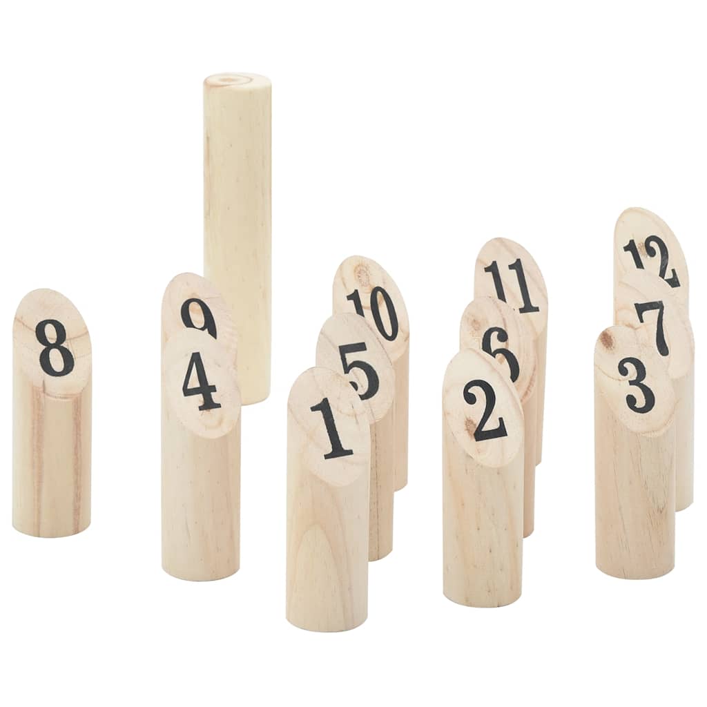 Vidaxx Jeu de chiffres Kubb de 13 pièces avec étui de transport en bois de pin massif