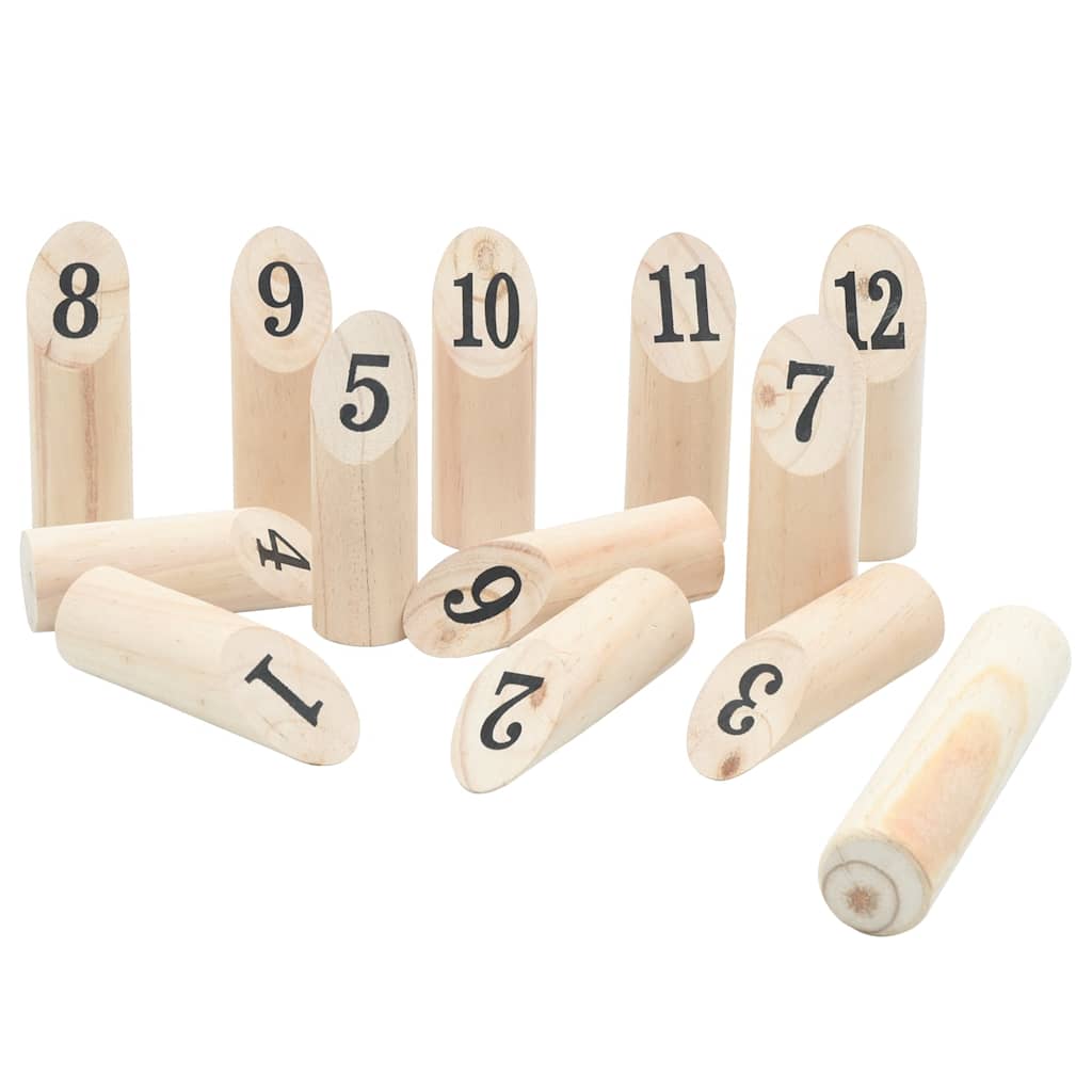 Vidaxx Jeu de chiffres Kubb de 13 pièces avec étui de transport en bois de pin massif