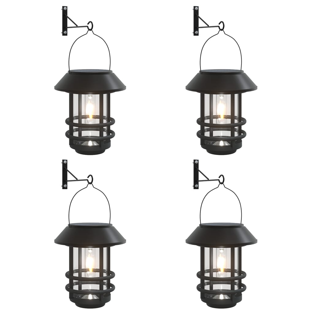 VidaXL lanternes murales d'extérieur 4 pcs solaire blanc