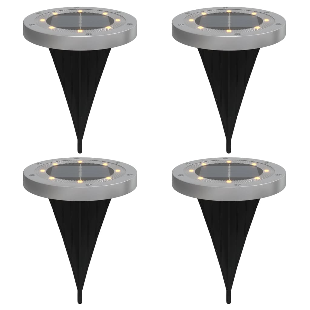 Vidaxx lampes au sol 4 pcs solaires avec piquets de terre blanc chaud