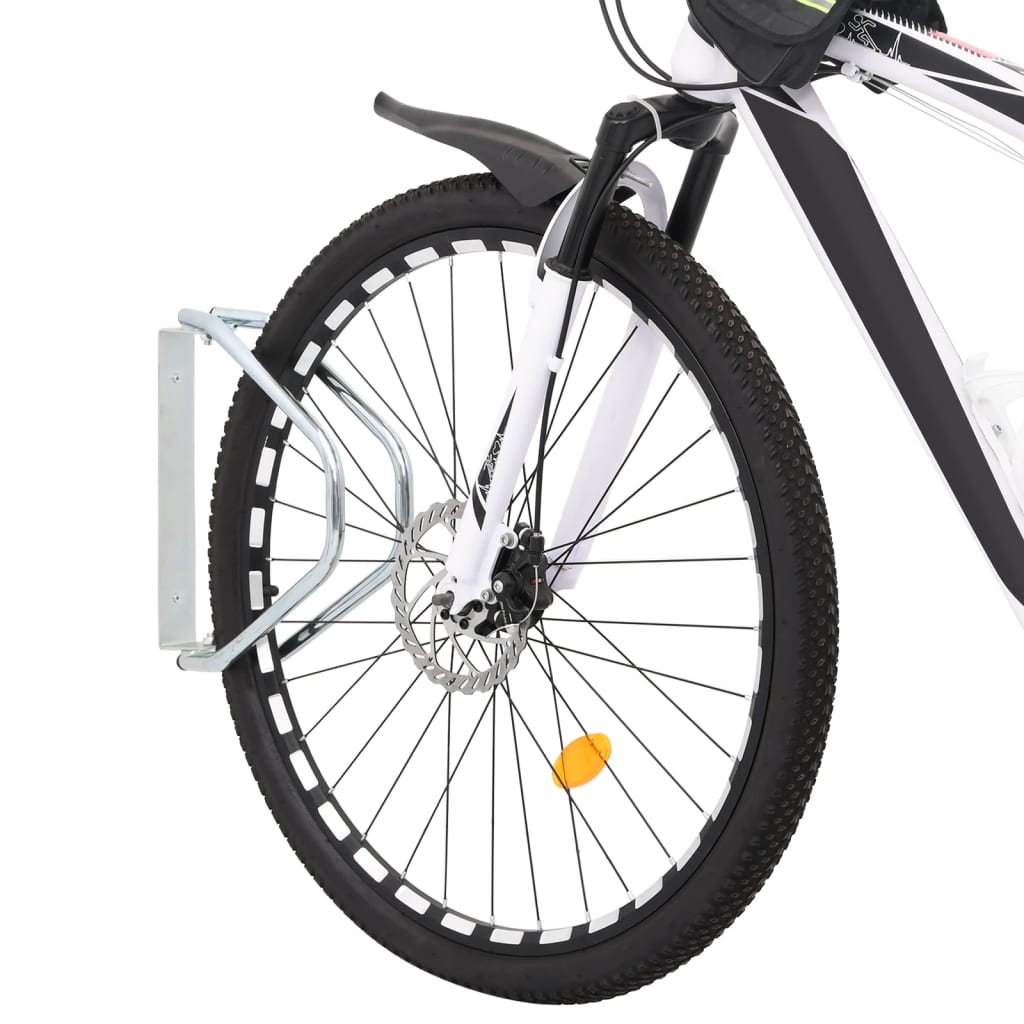 Vidaxl support de vélo 2 pcs montage mural en acier galvanisé
