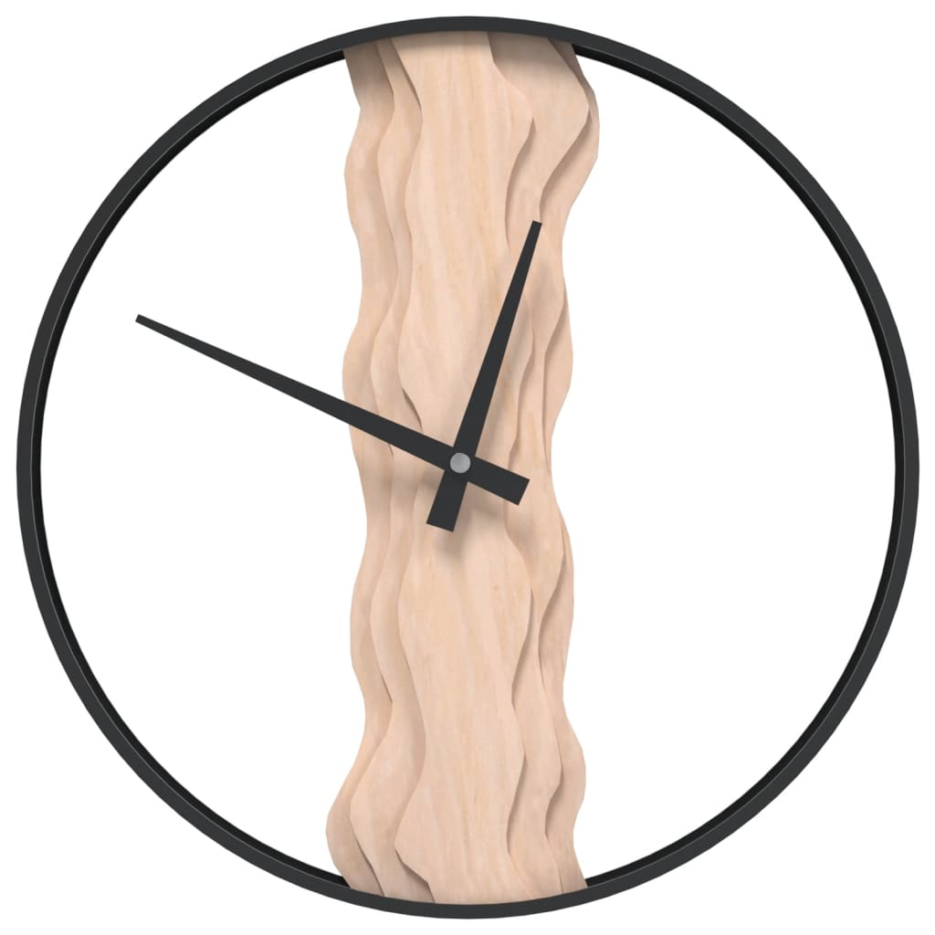 Vidaxx horloge murale ø35 cm fer et chêne marron