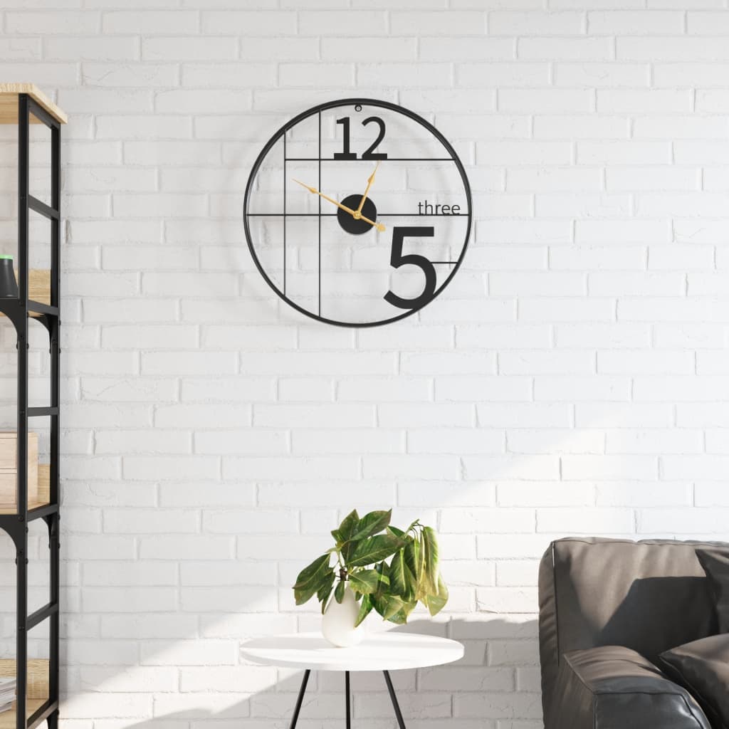 Vidaxx horloge murale ø50 cm fer noir