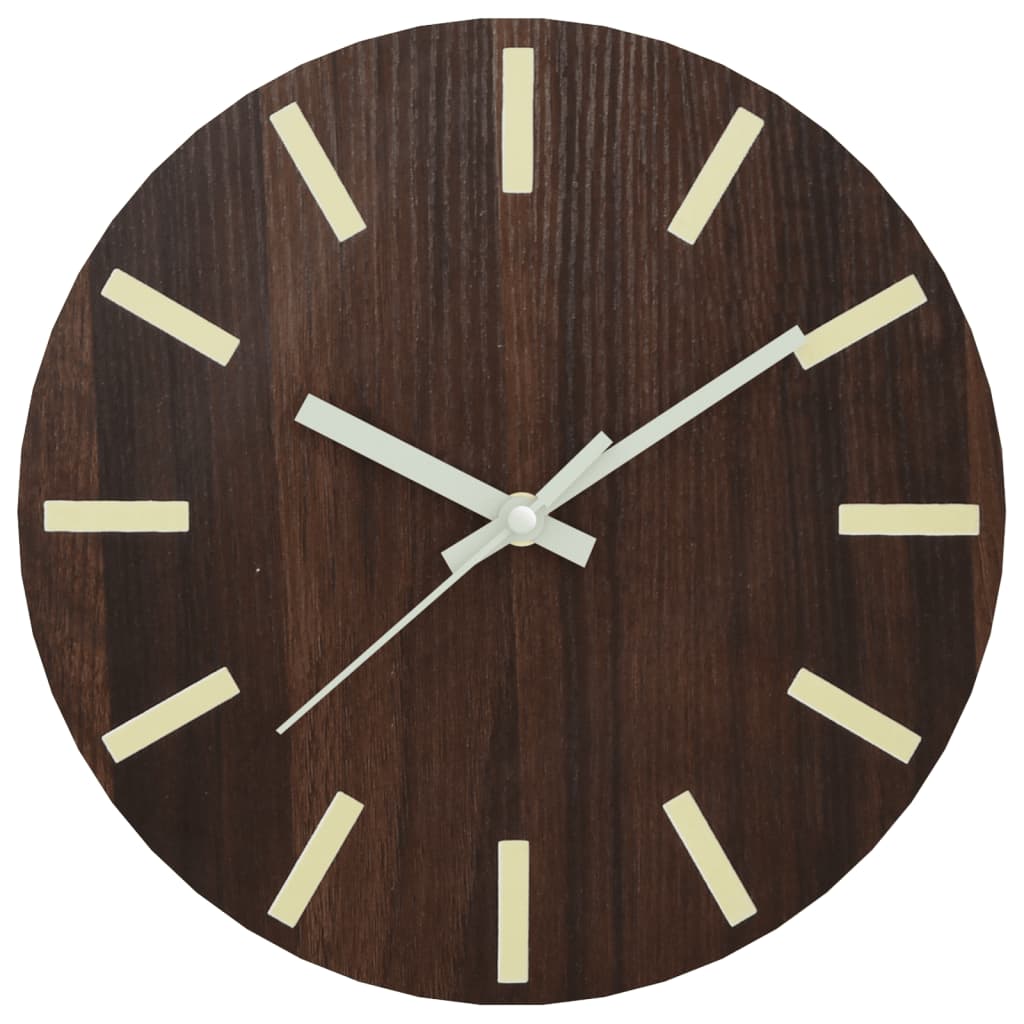 Vidaxx horloge murale avec cadran et aiguilles lumineux ø30 cm marron