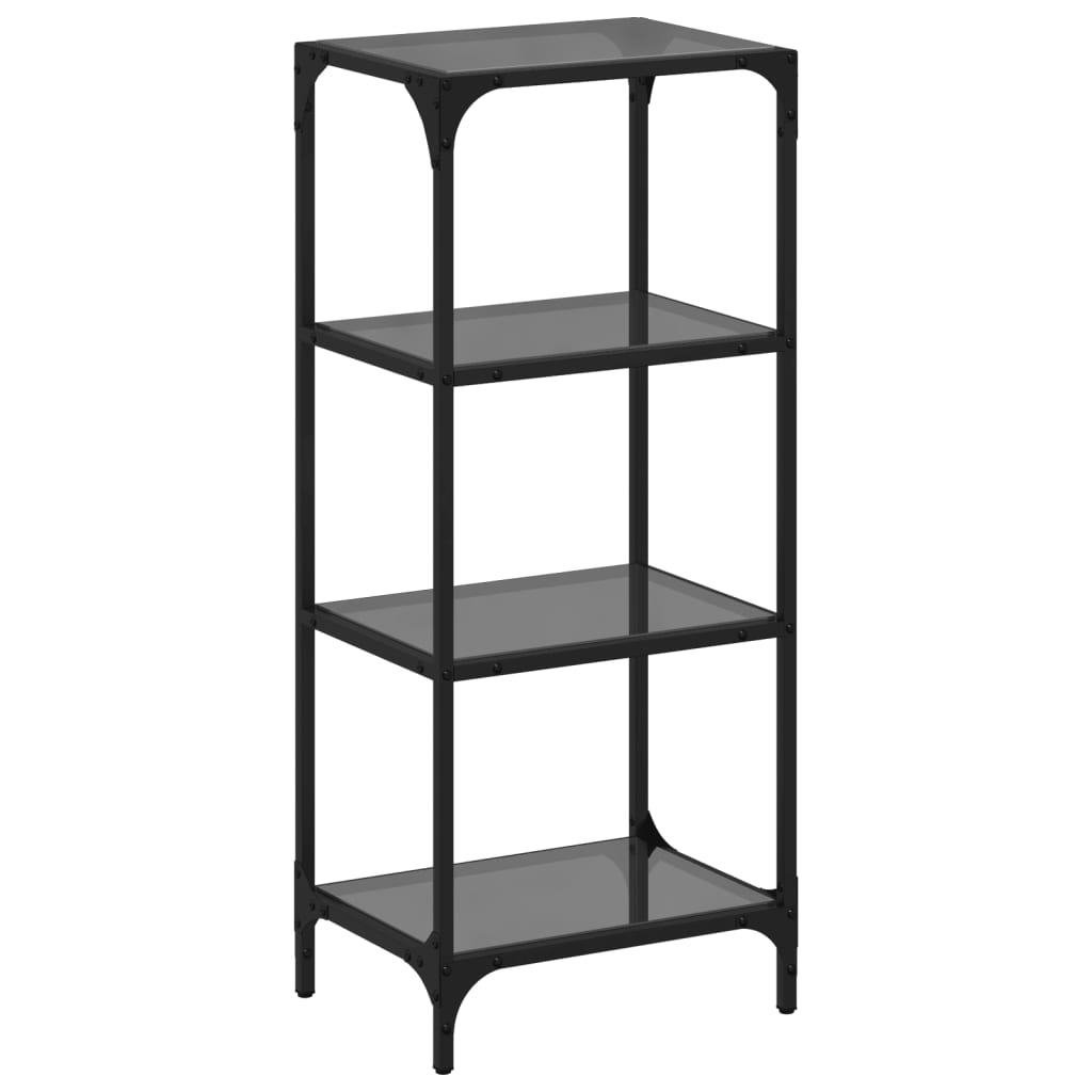 Vidaxx étagère de rangement avec plateau en verre noir 40x30x95 cm en acier