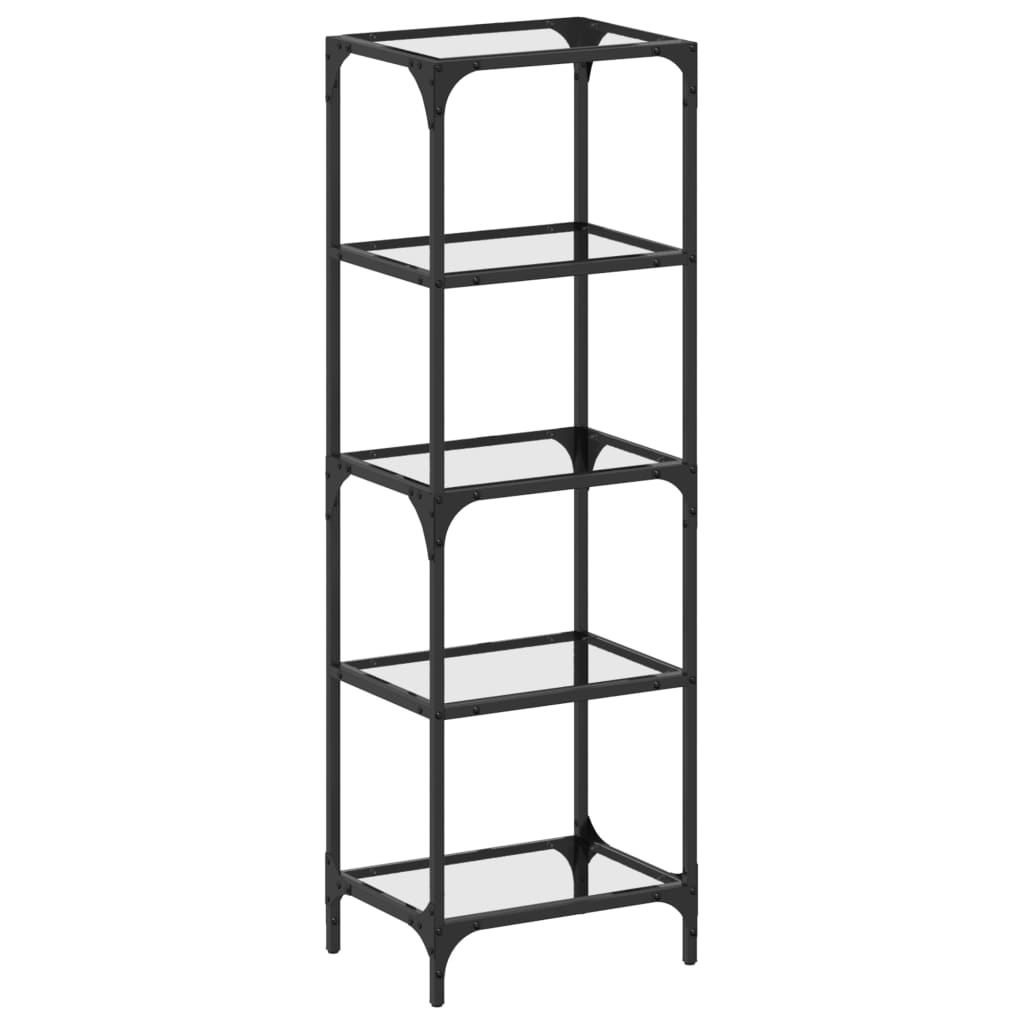 Vidaxx étagère de rangement avec plateau en verre noir 40x30x123 cm en acier