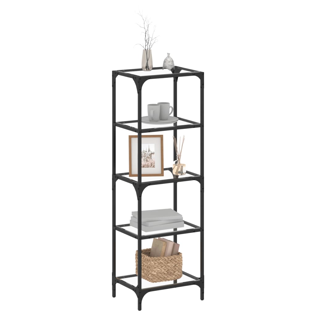 Vidaxx étagère de rangement avec plateau en verre noir 40x30x123 cm en acier