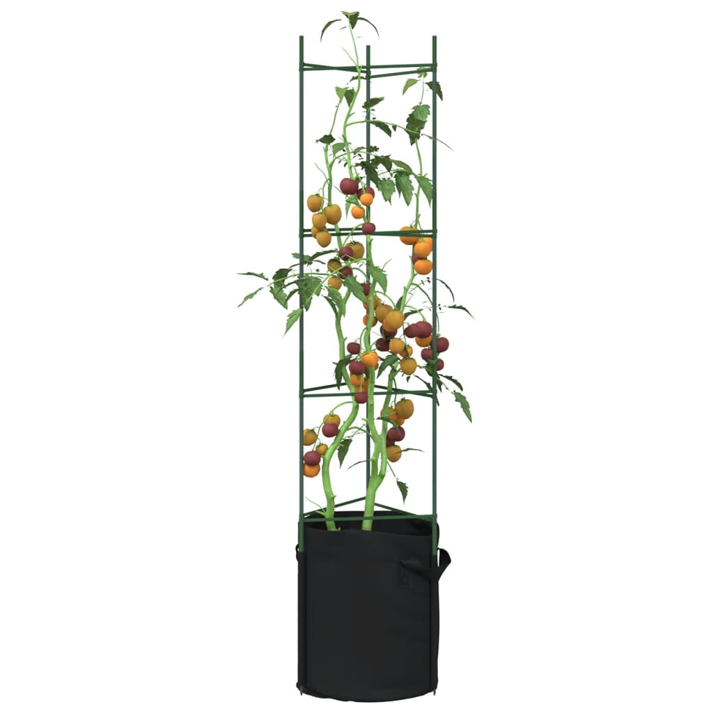 VidaXL Cages à tomates avec sac à plantes 6 pcs 154 cm acier et polypropylène