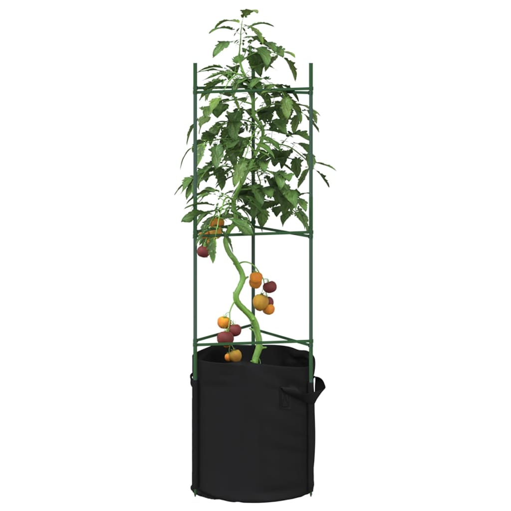 VidaXL Cages à tomates avec sac à plantes 8 pcs 116 cm acier et polypropylène