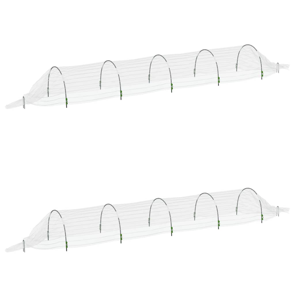 VidaXL Tunnels de culture 2 pcs 1,5x5 m fibre de verre et polypropylène