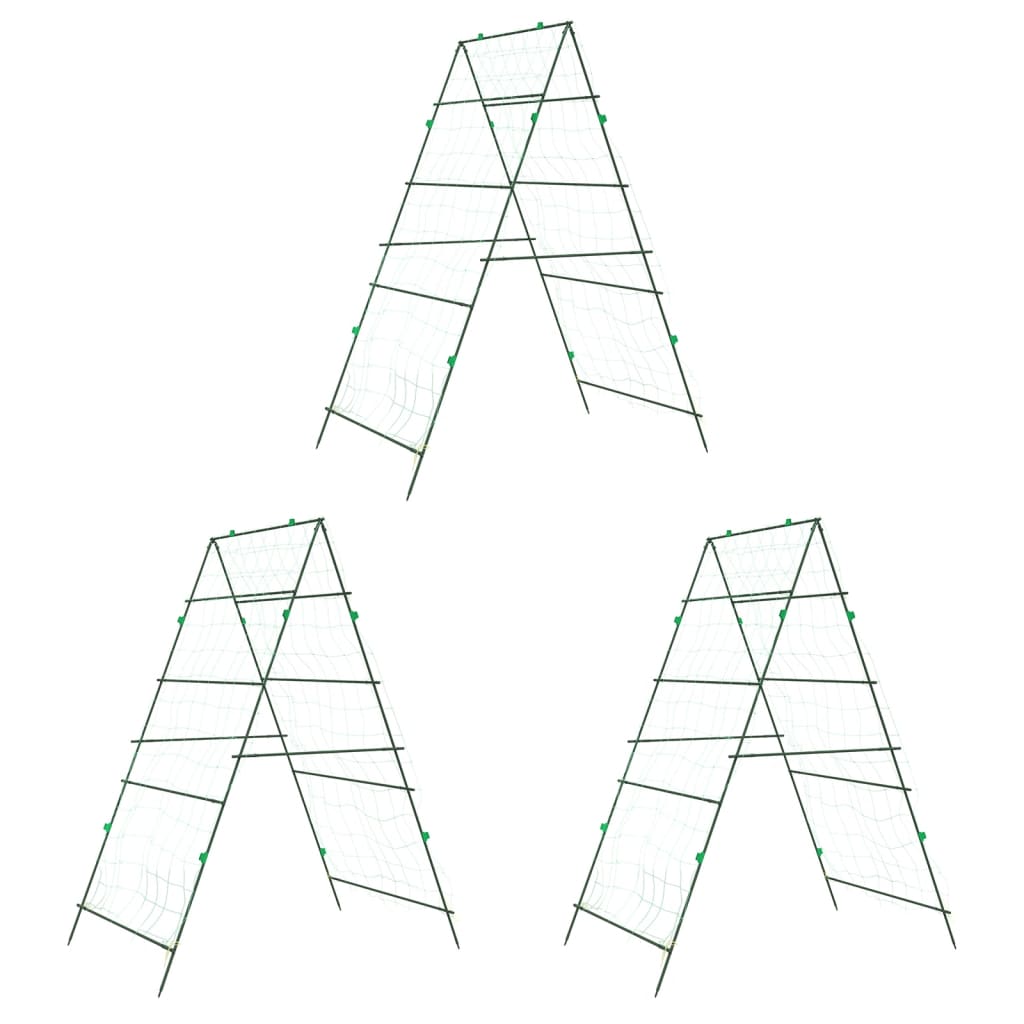VidaXL Cadres grimpants pour plantes 3 pcs A-frame en acier