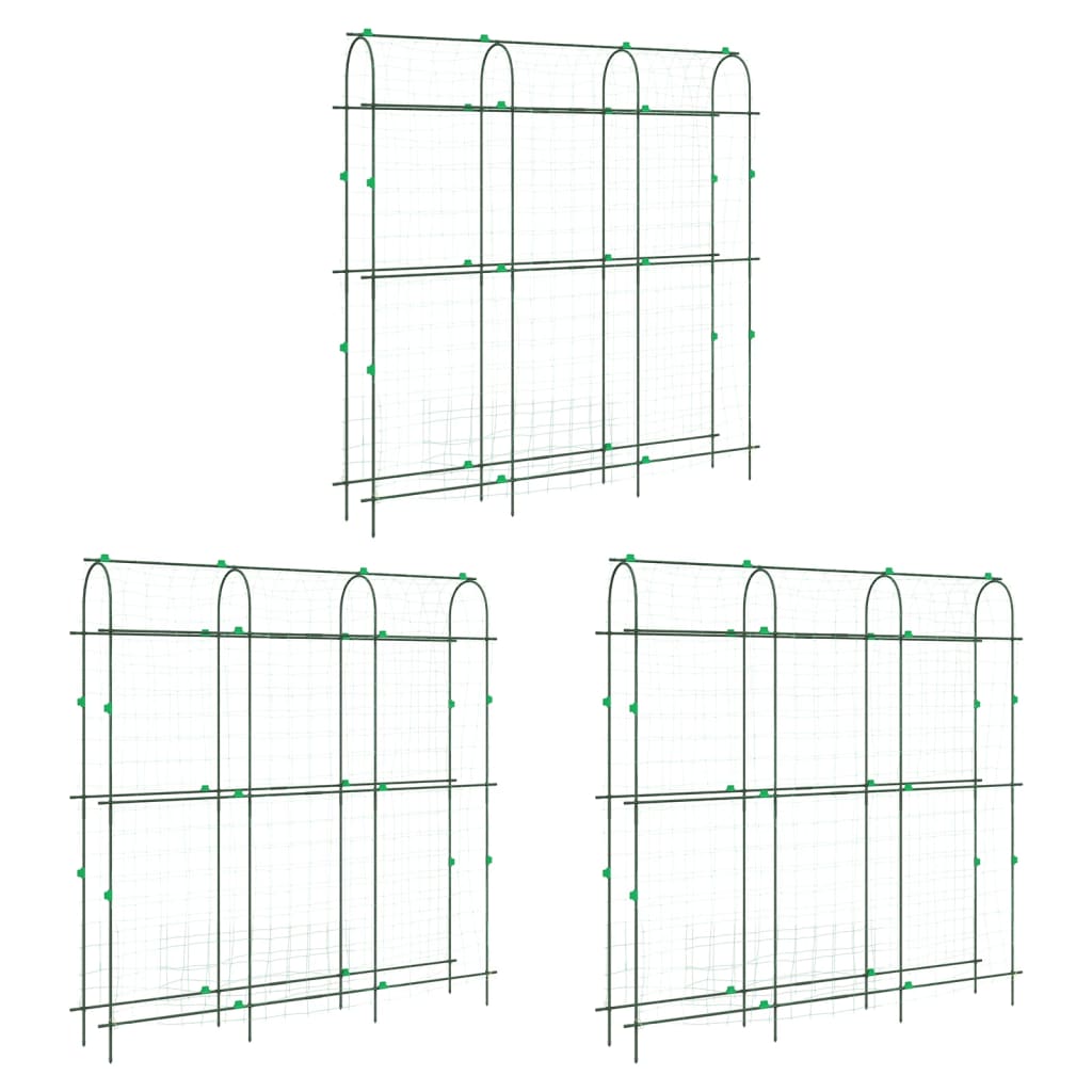 VidaXL Cadres grimpants pour plantes 3 pcs Cadre en U en acier