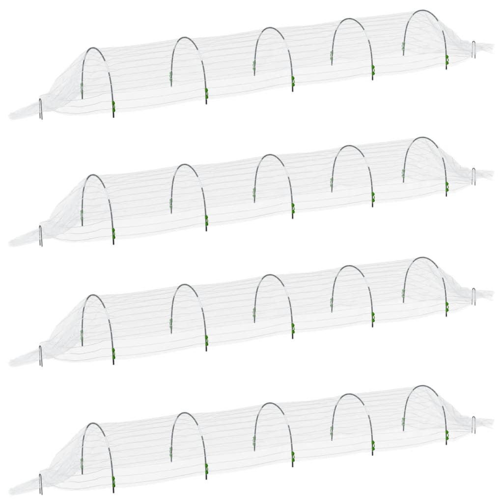 VidaXL Tunnels de culture 4 pcs 1,5x5 m fibre de verre et polypropylène