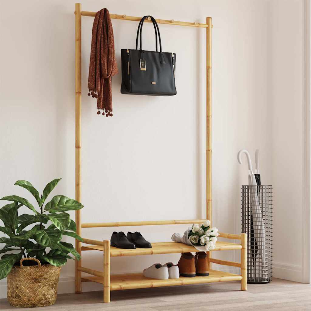 VidaXL portant à vêtements avec étagères 103x40x183 cm bambou