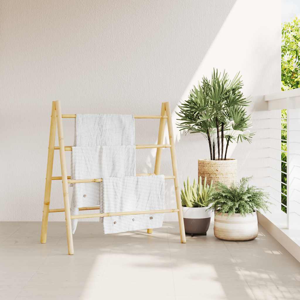 Vidaxx échelle à serviettes avec 4 échelons 90x50x100 cm bambou