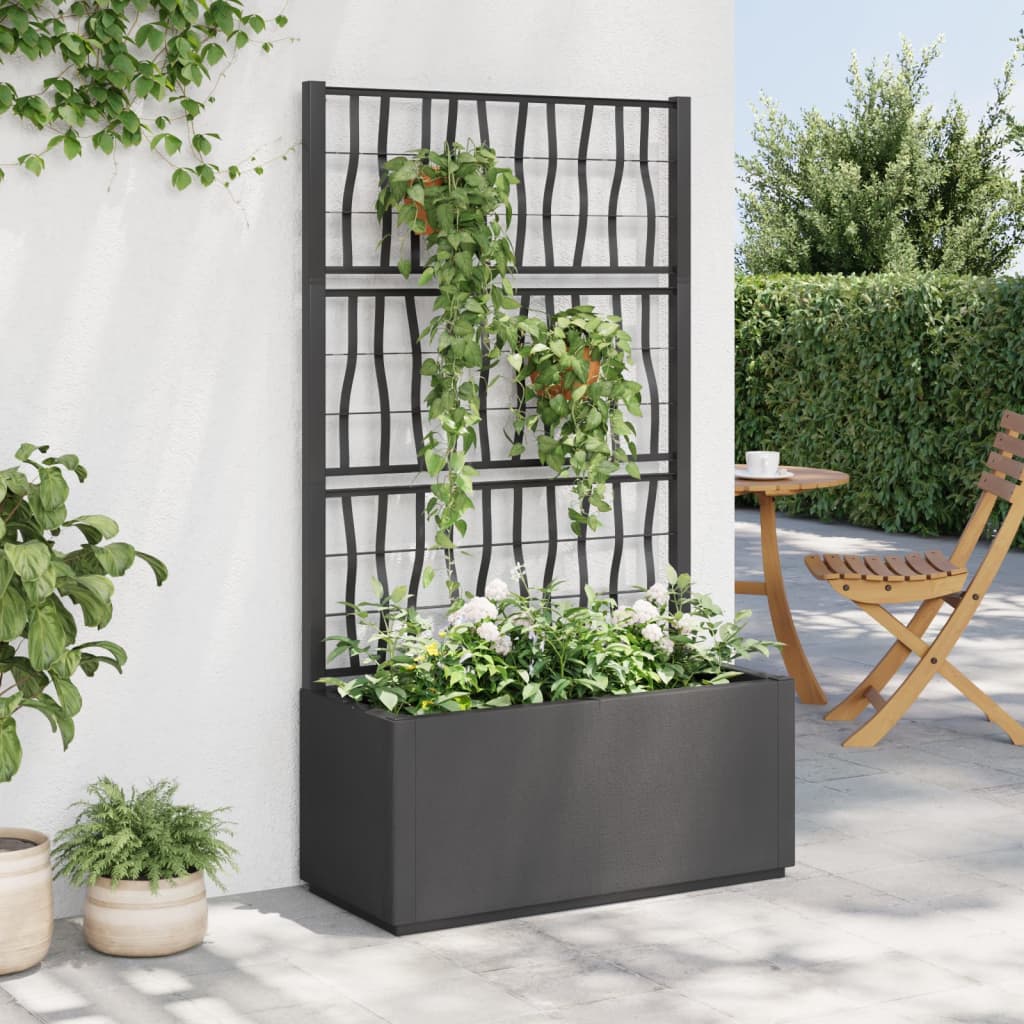 Vidaxx jardinière avec treillis 80x36x140 cm polypropylène gris foncé