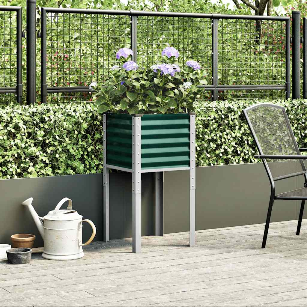 Vidaxx jardinière 45x45x88 cm acier vert