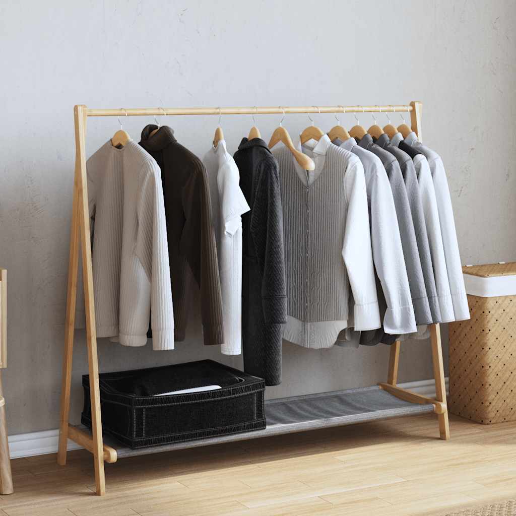 Vidaxx portant à vêtements avec étagères 106x34x102 cm bambou