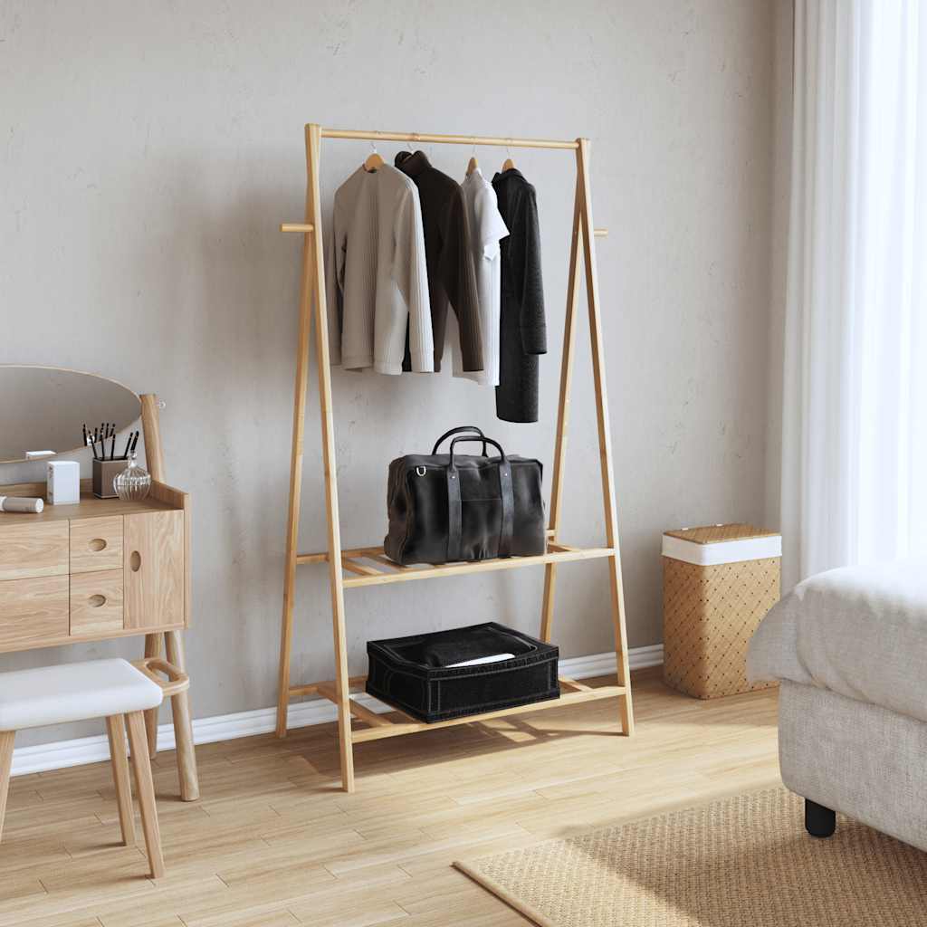 Vidaxx portant à vêtements avec étagères 96x45,5x150,5 cm bambou