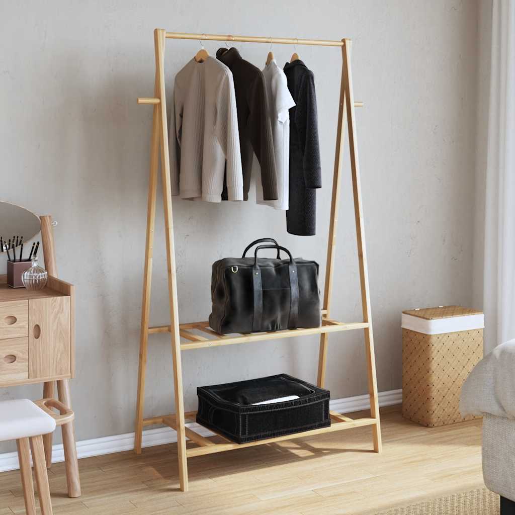 Vidaxx portant à vêtements avec étagères 96x45,5x150,5 cm bambou