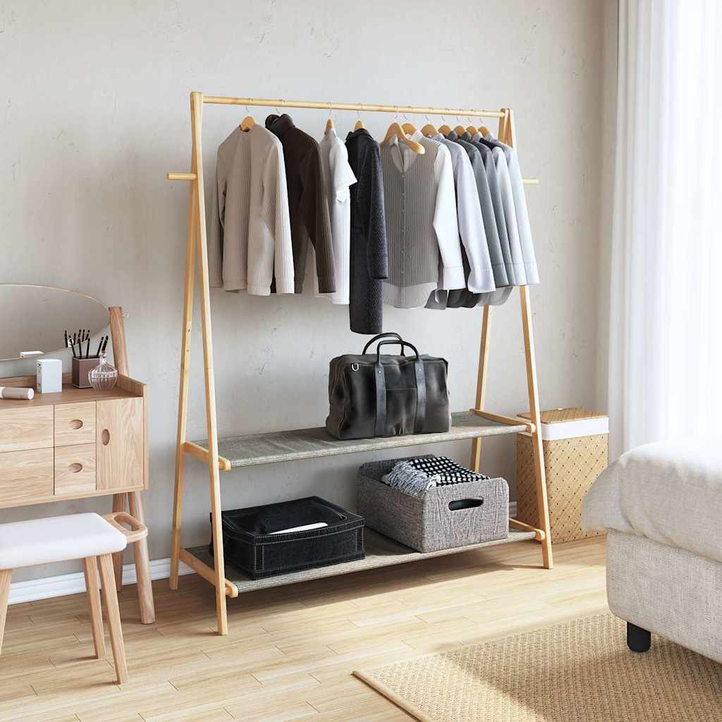 Vidaxx portant à vêtements avec étagères 132x45,5x150,5 cm bambou