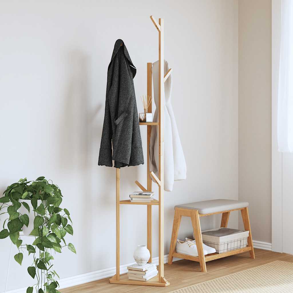 VidaXL portemanteau avec crochets et étagères 39x33x166 cm bambou