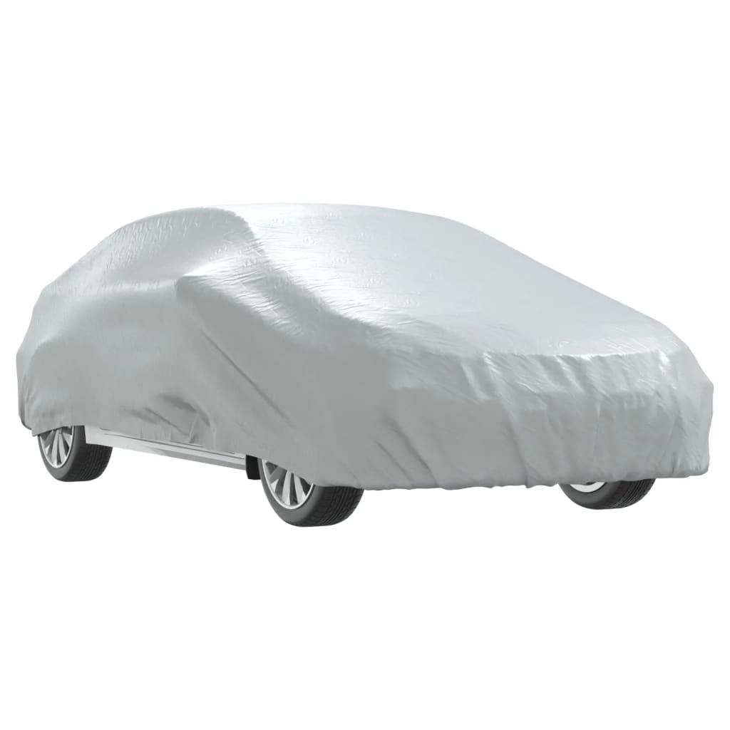 Housse de voiture VidaXL pour berline avec sangles à boucles, entièrement couleur argent