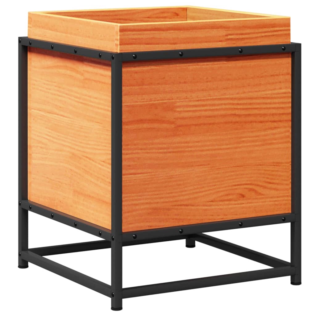 Vidaxx jardinière 40x40x50 cm bois de pin massif, marron lavé
