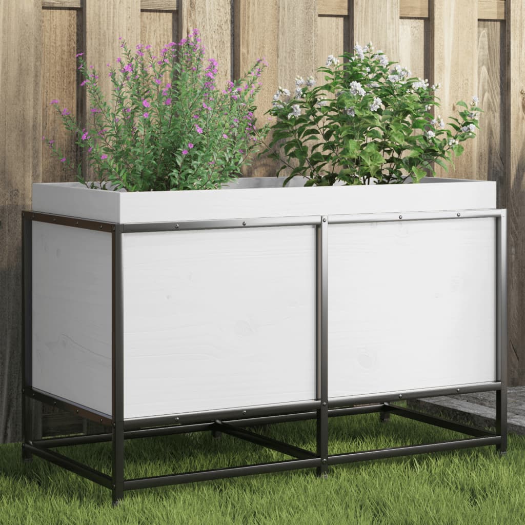 Vidaxx jardinière 80x40x50 cm bois de pin massif blanc
