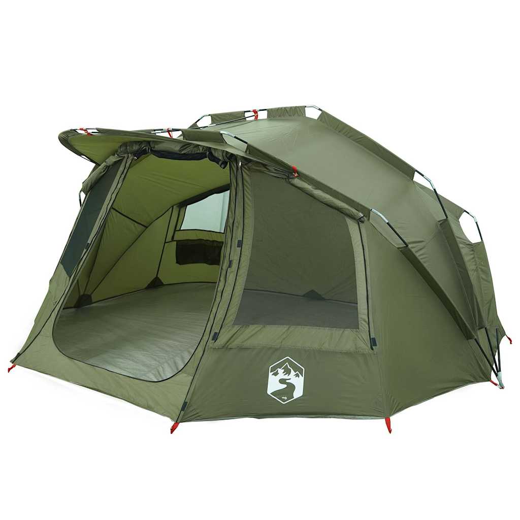 VidaXL tente de pêche 5 personnes imperméable vert olive